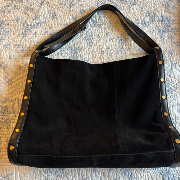 VINCE CAMUTO SUEDE BAG-BLACK - Picture 1 of 5